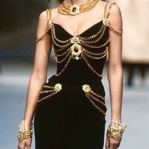 chanel 90s chain dress|90s chanel pieces.